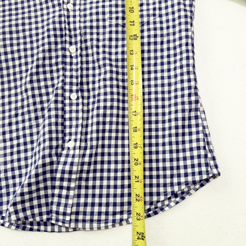 Frank & Eileen Barry Blue Gingham Button Front Top XS - Picture 12 of 13